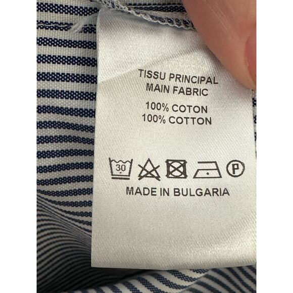 Vanessa Bruno blue white stripes 3/4 sleeves tunic top size 40/Medium - Picture 4 of 10